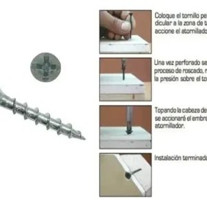 Tornillo 6x2 1/2" Drywall punta fina 100un