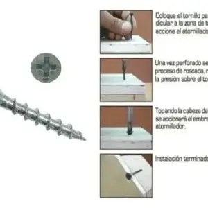 Tornillo 10x4" Drywall punta fina 100un